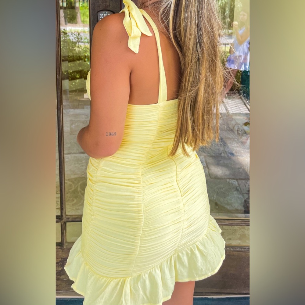 Yellow mini dress